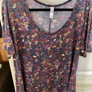 LuLaRoe XL Perfect T Blue Paisley Print